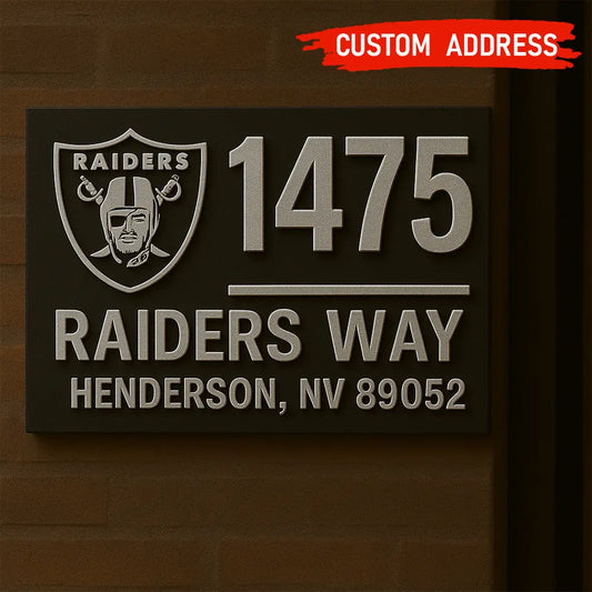Las Vegas Raiders | Premium NFL Address Sign HI – HuddleStyle.com - Main