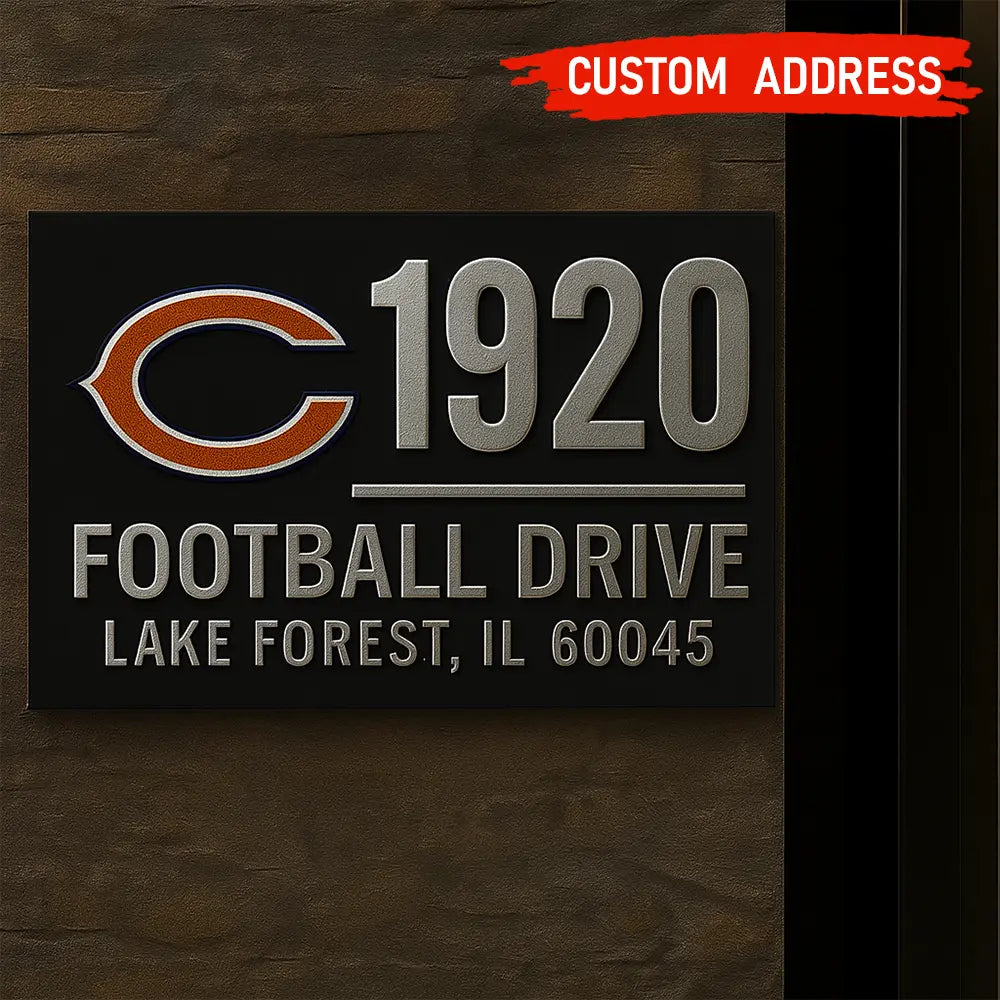 Chicago Bears | Premium NFL Address Sign HI – HuddleStyle.com - Image 3