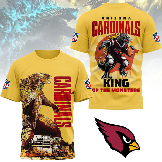 Arizona Cardinals | Premium NFL Godzilla King of the Monsters 3D Shirt NY – HuddleStyle.com - Main