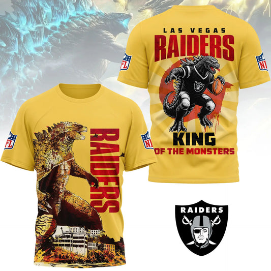Las Vegas Raiders | Premium NFL Godzilla King of the Monsters 3D Shirt NY – HuddleStyle.com - Main