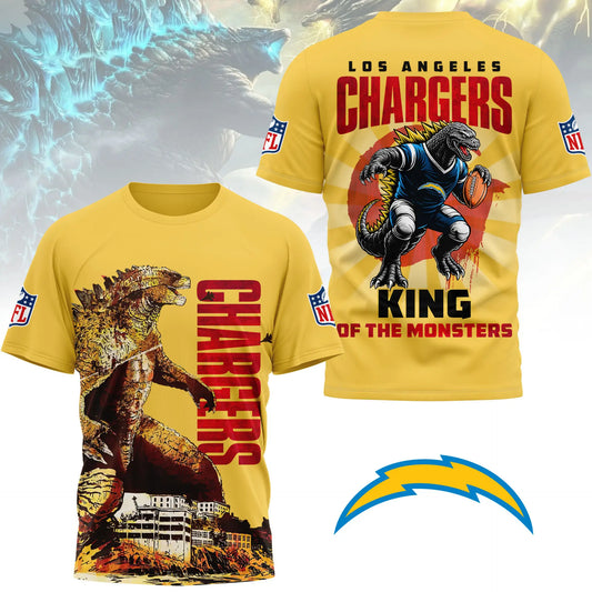 Los Angeles Chargers | Premium NFL Godzilla King of the Monsters 3D Shirt NY – HuddleStyle.com - Main