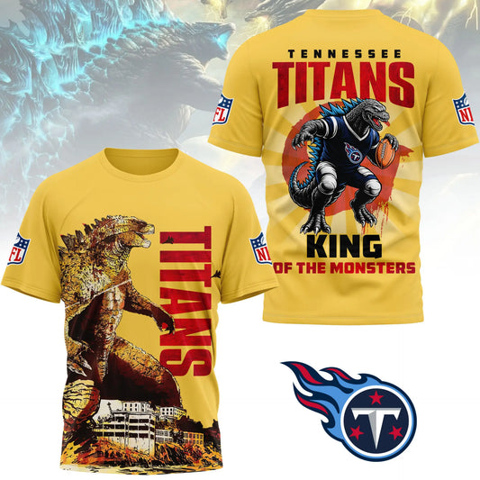 Tennessee Titans | Premium NFL Godzilla King of the Monsters 3D Shirt NY – HuddleStyle.com - Main