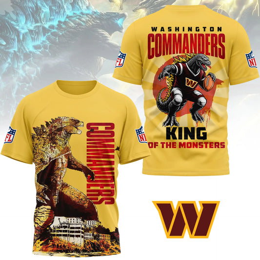 Washington Commanders | Premium NFL Godzilla King of the Monsters 3D Shirt NY – HuddleStyle.com - Main