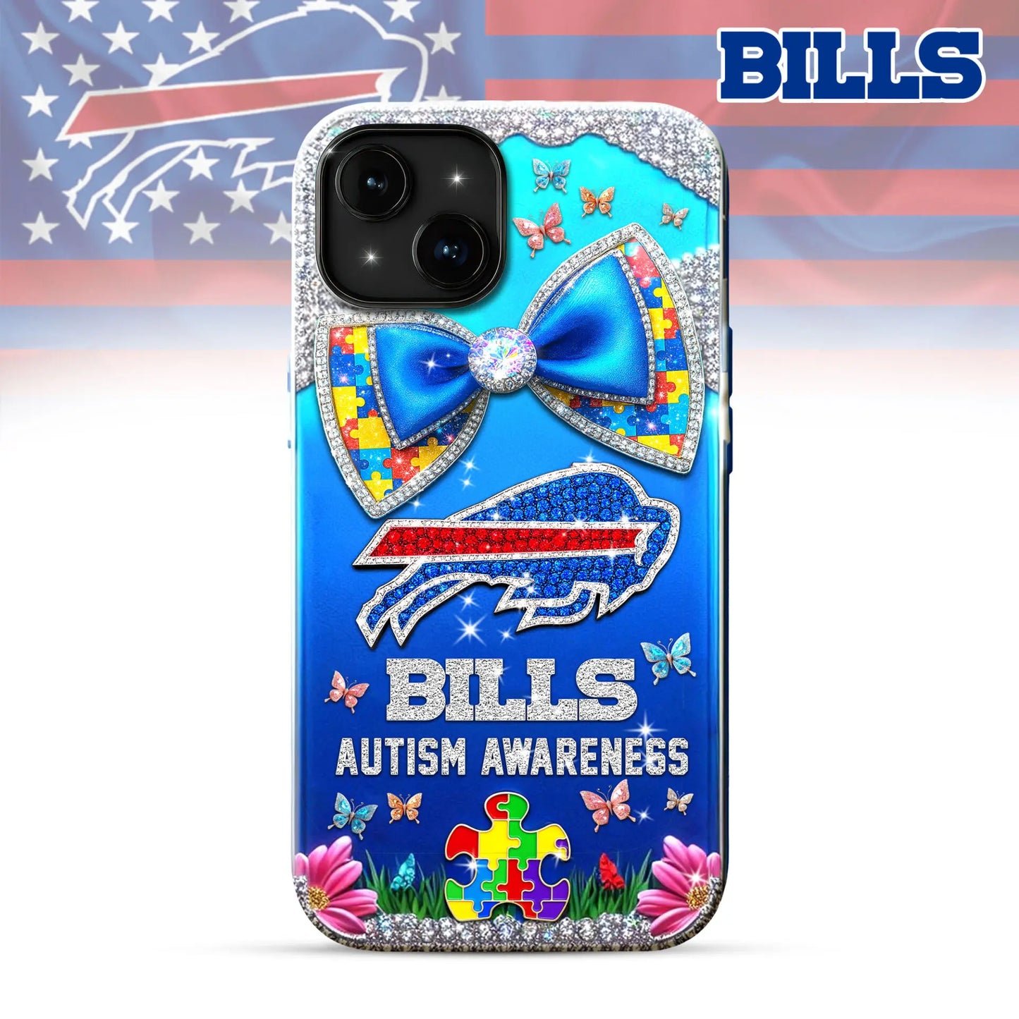 Buffalo Bills | Premium NFL Autism Awareness Phonecase TD – HuddleStyle.com - Image 2