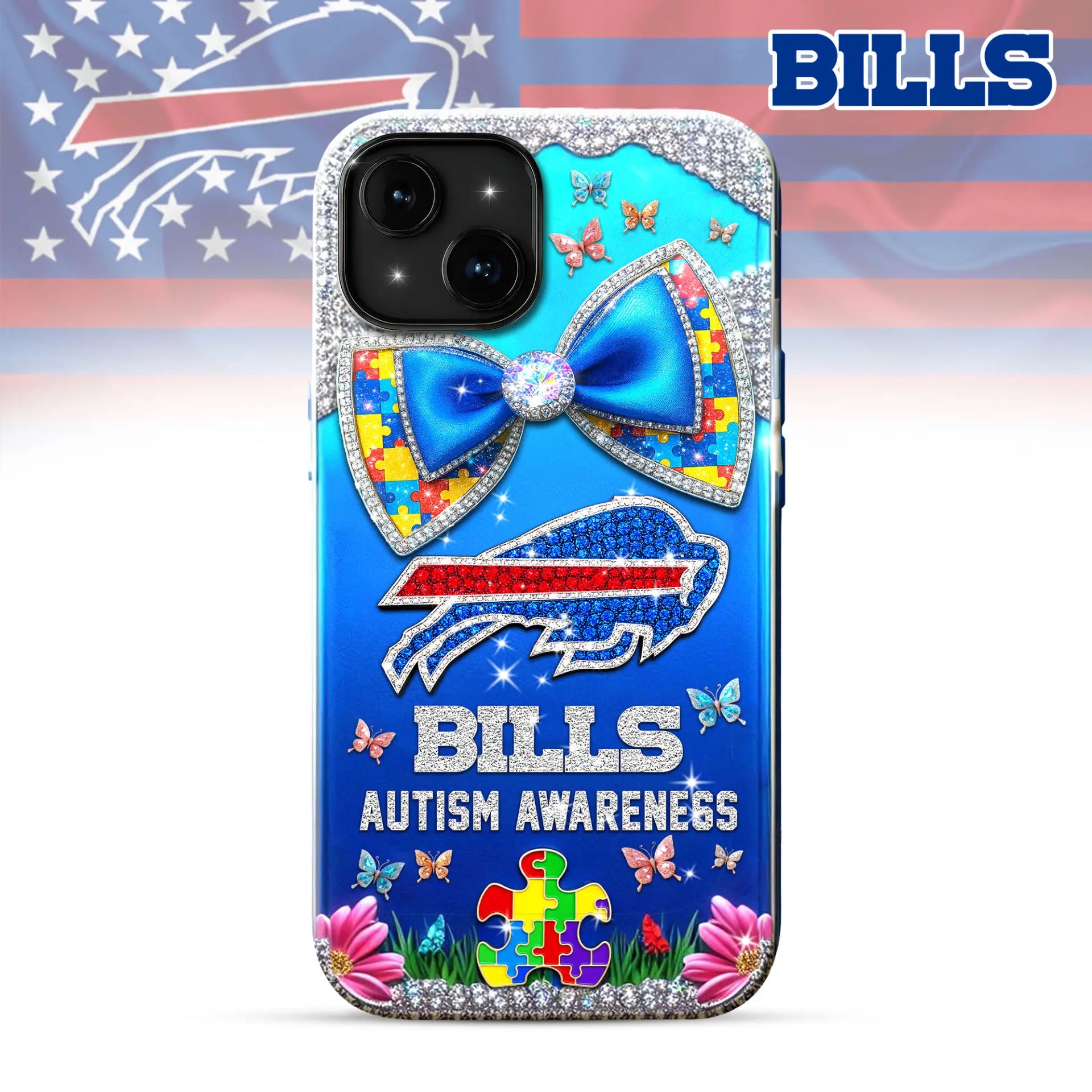 Buffalo Bills | Premium NFL Autism Awareness Phonecase TD – HuddleStyle.com - Image 2