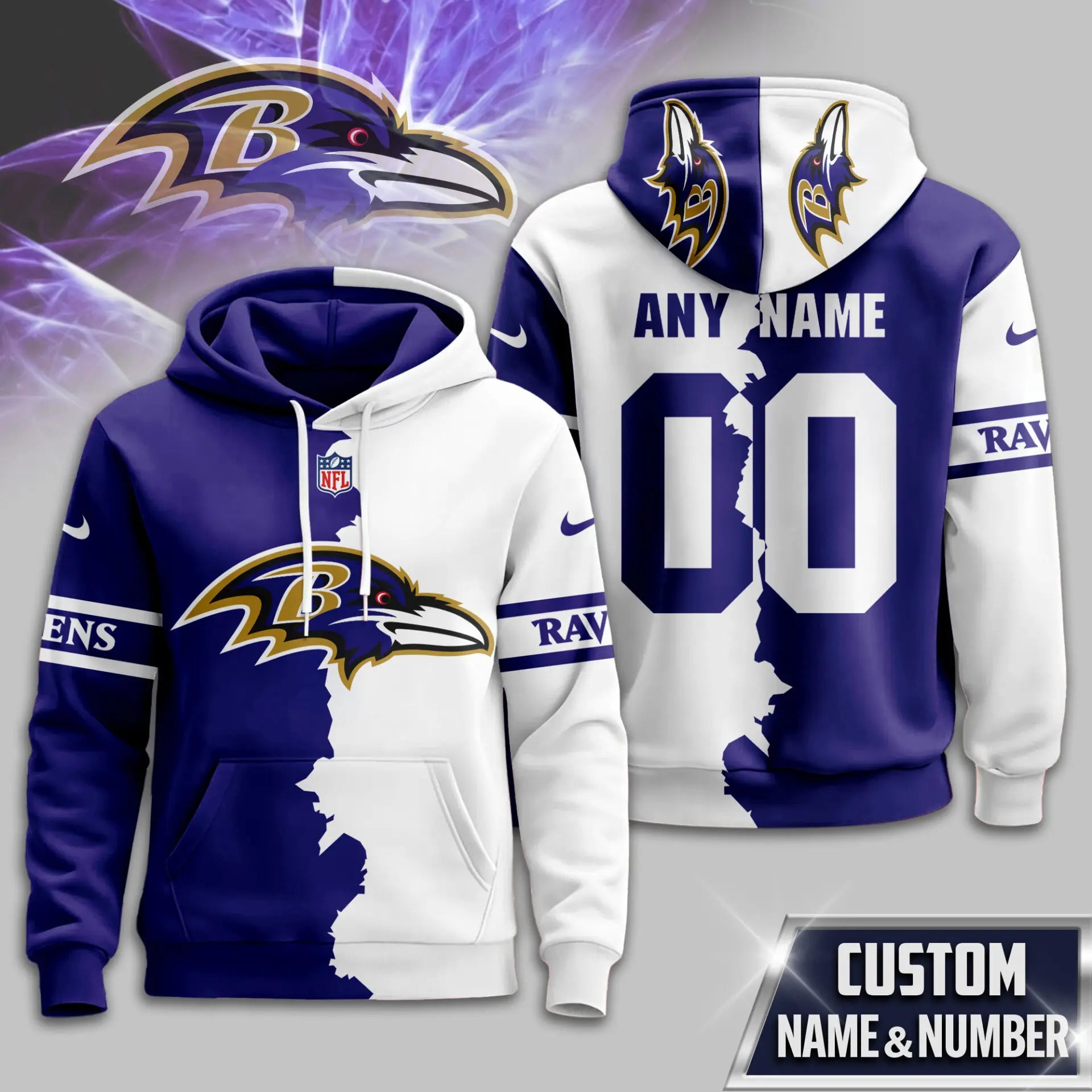 Baltimore Ravens | Premium Victory Split Hoodie TD – HuddleStyle.com - Main