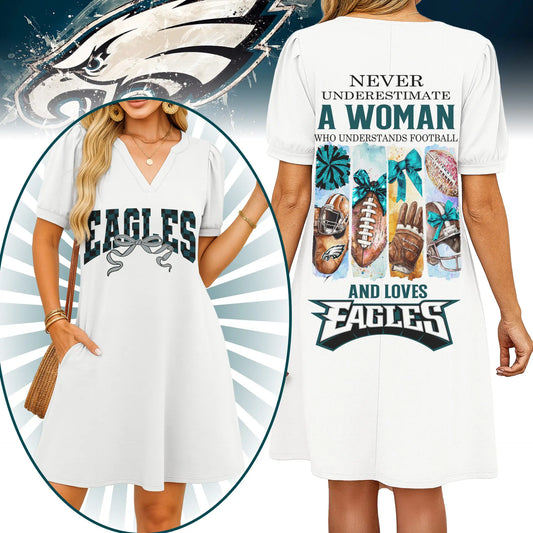 Philadelphia Eagles | Premium NFL V-neck Dress HI – HuddleStyle.com - Main