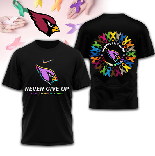 Arizona Cardinals | Premium Fight Cancer In All Colors 3D Shirt TD – HuddleStyle.com - Main