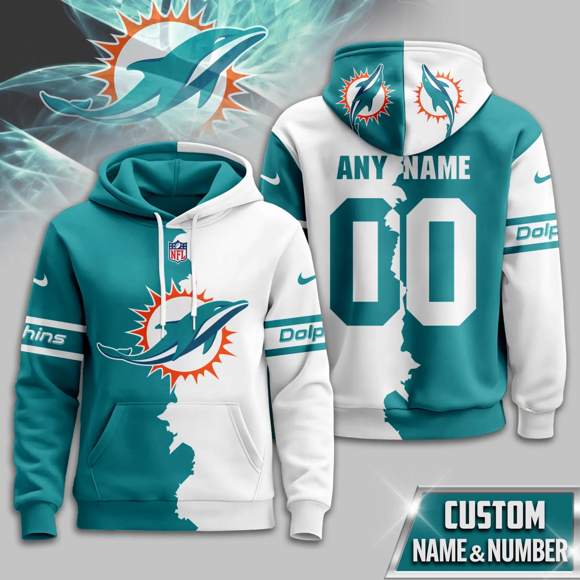Miami Dolphins | Premium Victory Split Hoodie TD – HuddleStyle.com - Main