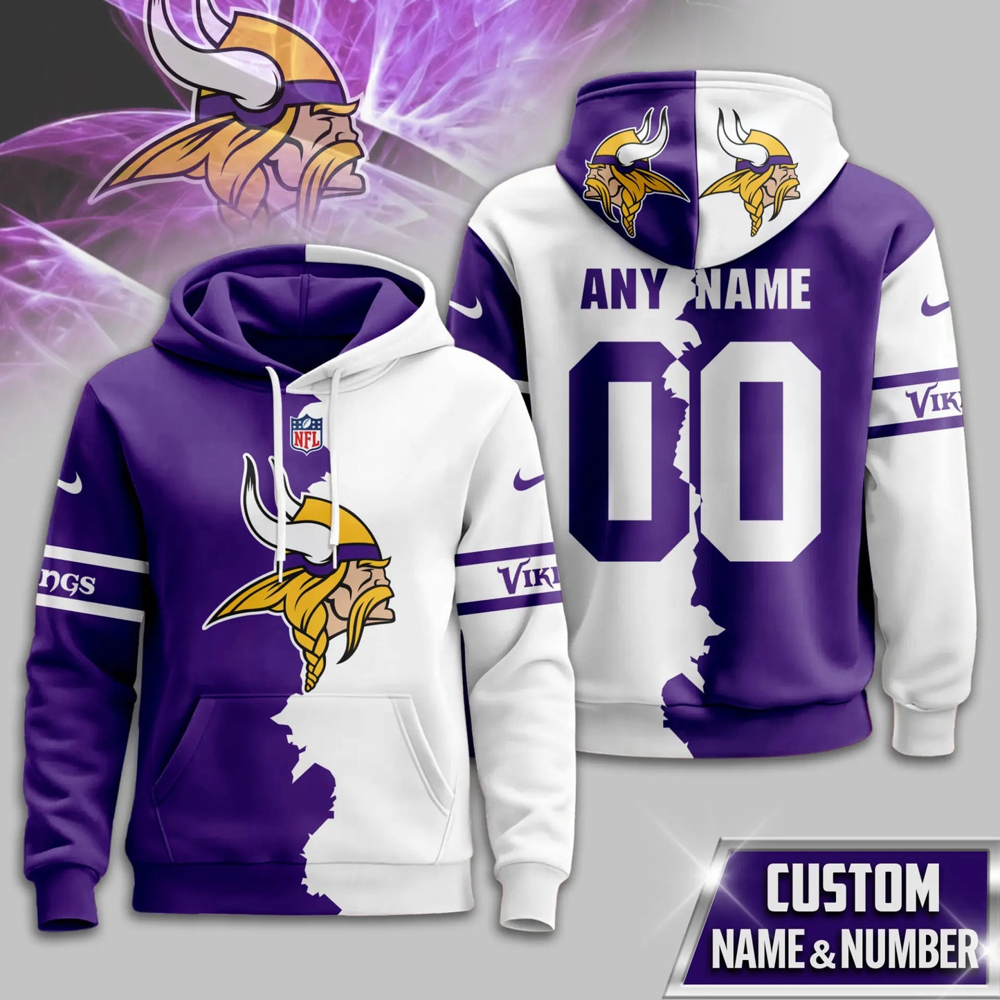 Minnesota Vikings | Premium Victory Split Hoodie TD – HuddleStyle.com - Main