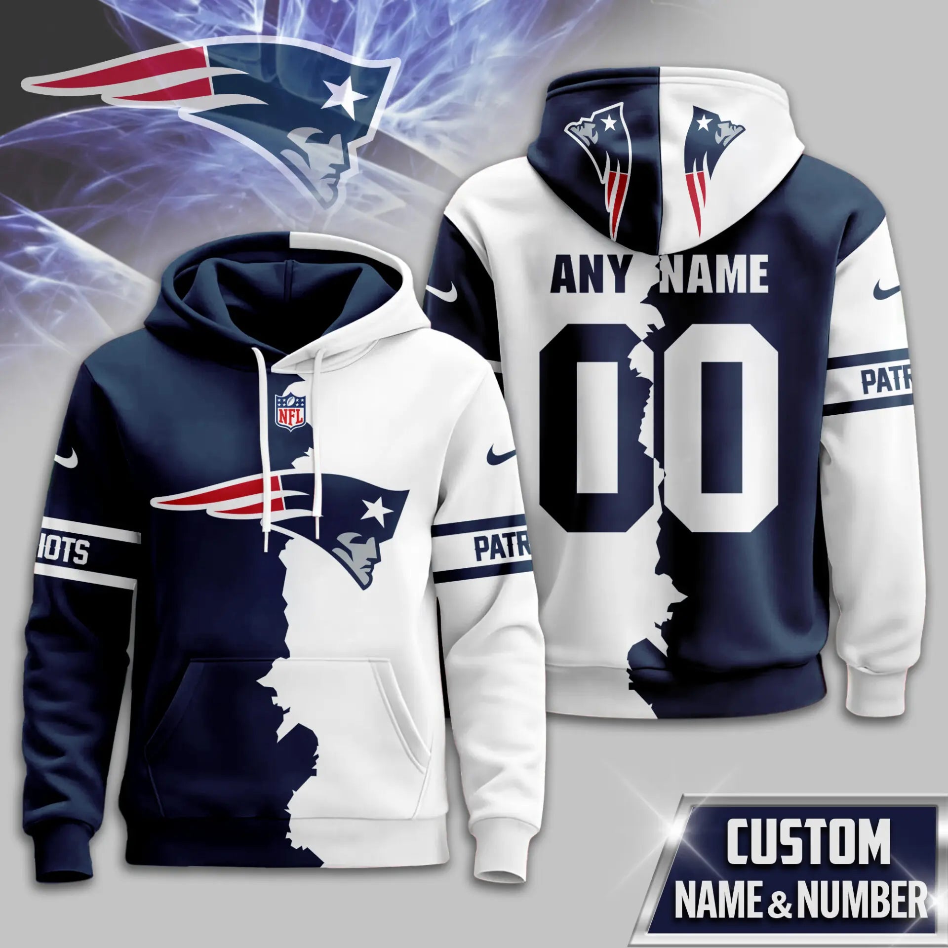 New England Patriots | Premium Victory Split Hoodie TD – HuddleStyle.com - Main