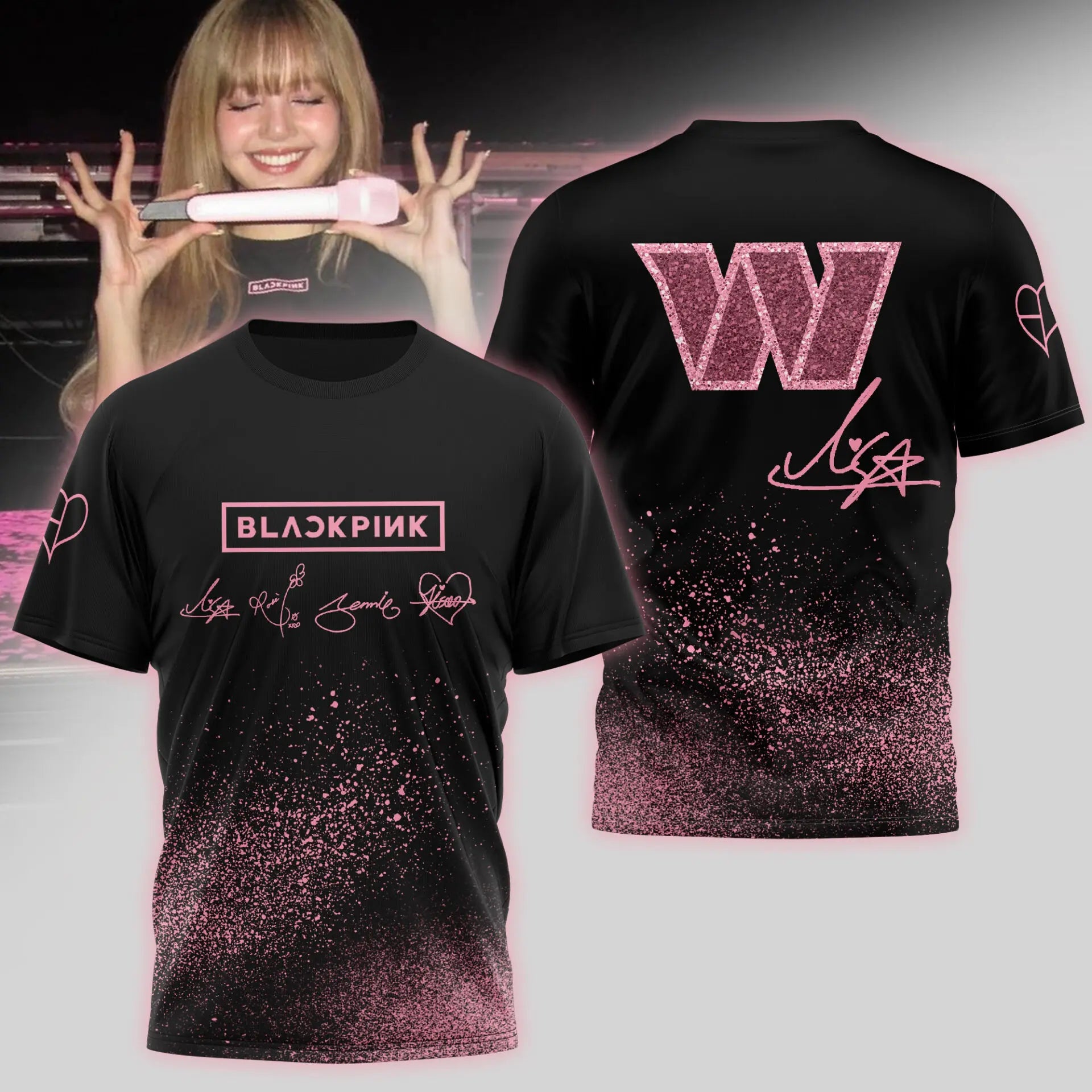 Washington Commanders | Premium NFL x BlackPink 3D Shirt TD – HuddleStyle.com - Image 3