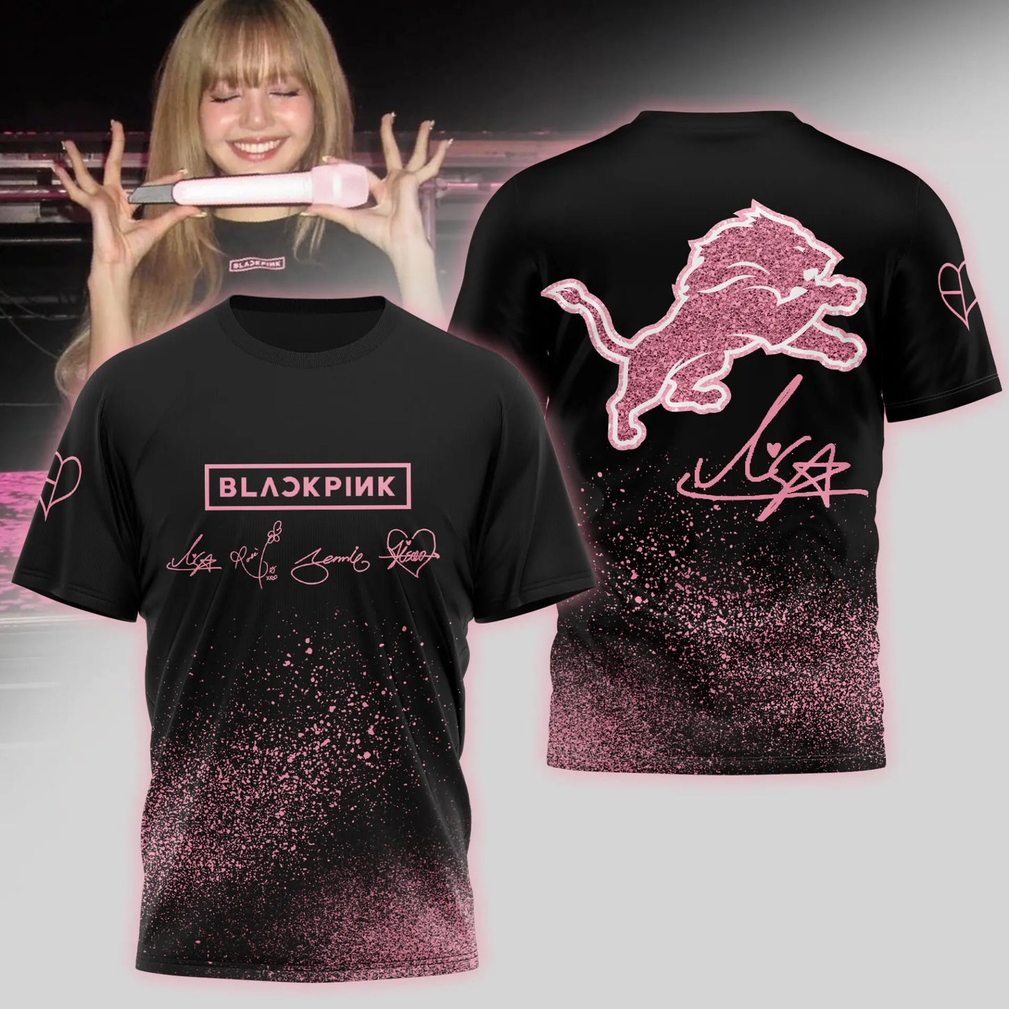 Detroit Lions | Premium NFL x BlackPink 3D Shirt TD – HuddleStyle.com - Main
