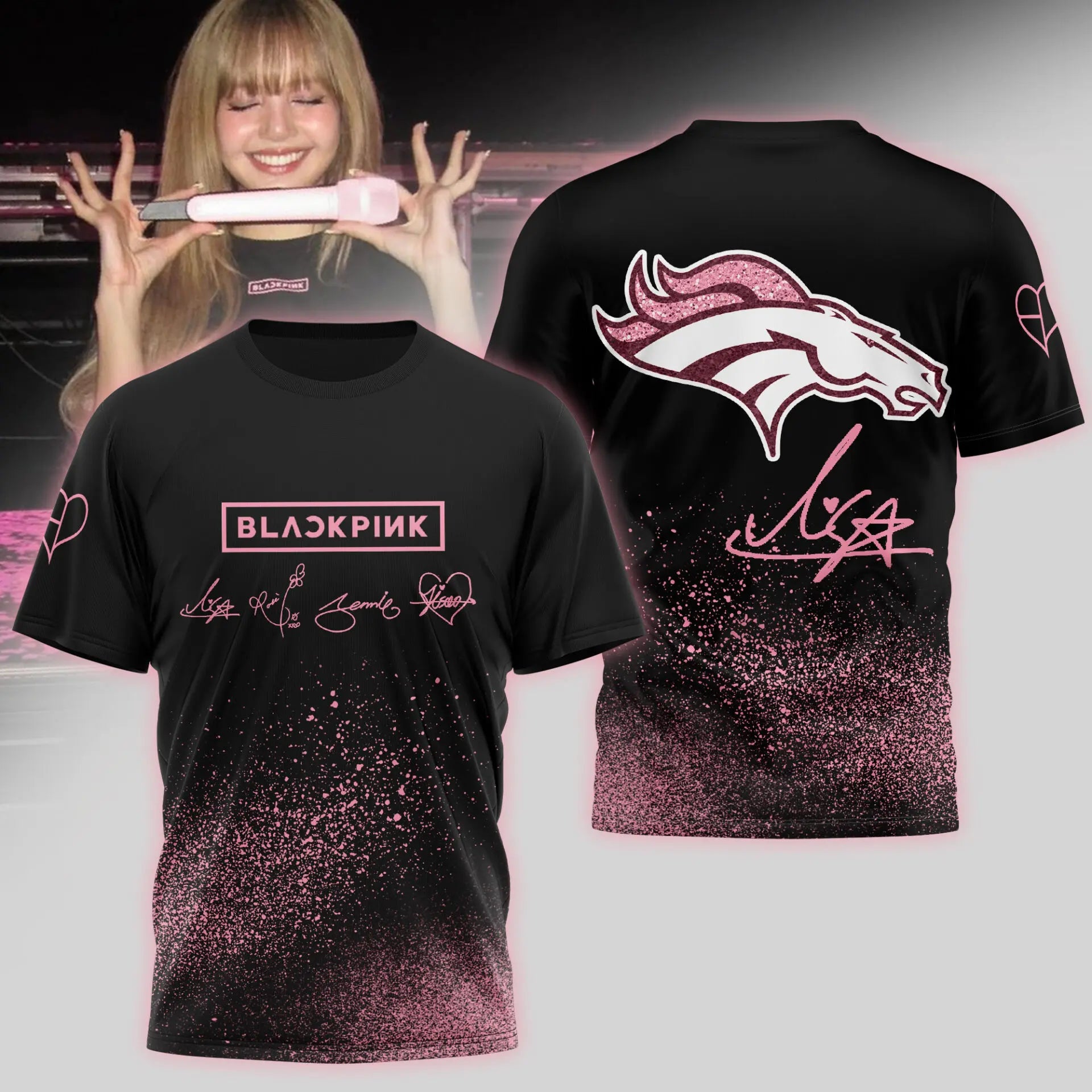 Denver Broncos | Premium NFL x BlackPink 3D Shirt TD – HuddleStyle.com - Image 4