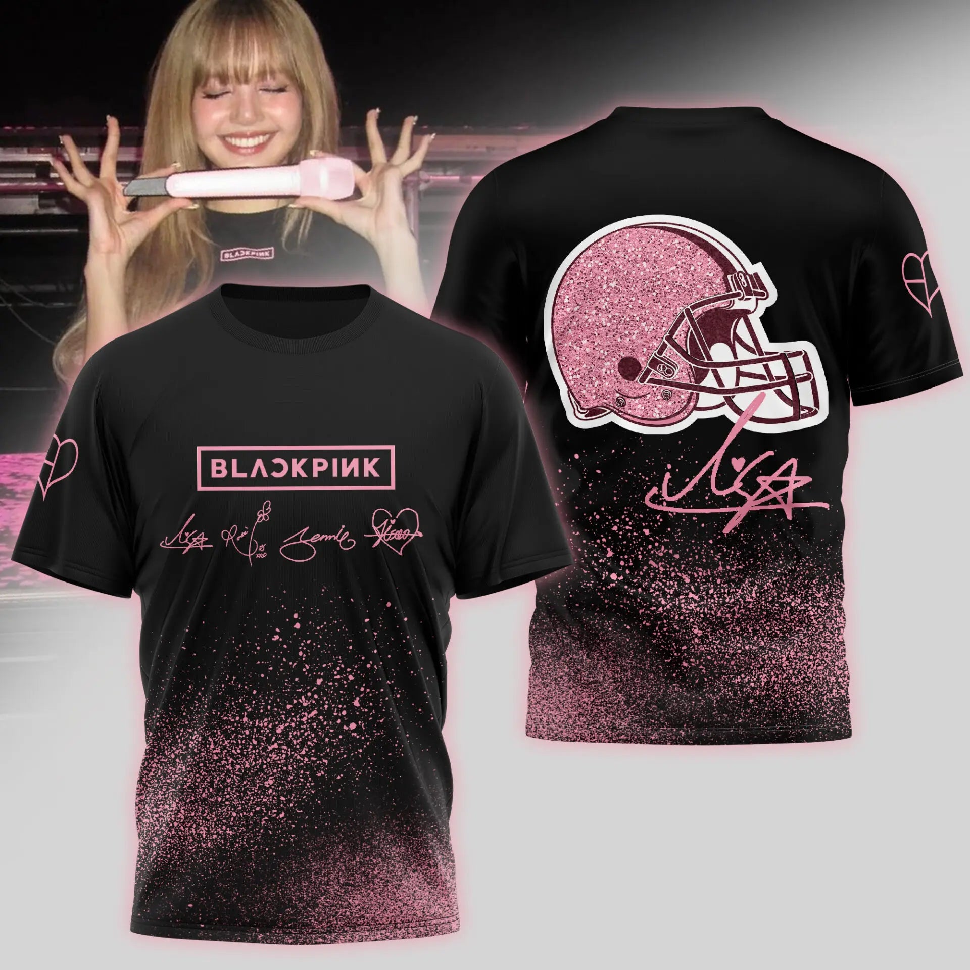 Cleveland Browns | Premium NFL x BlackPink 3D Shirt TD – HuddleStyle.com - Image 2