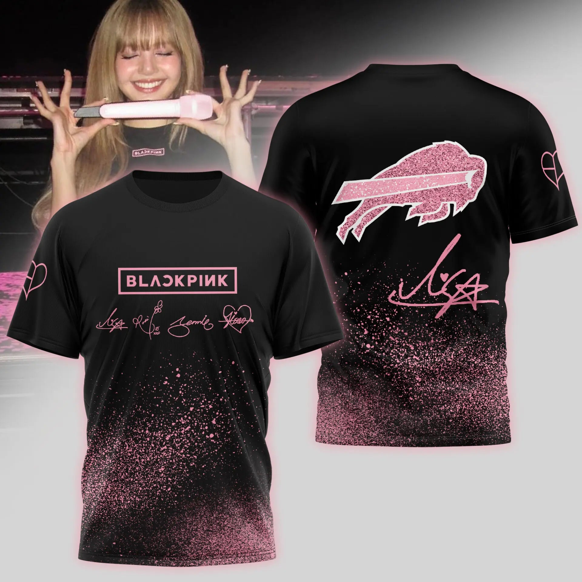 Buffalo Bills | Premium NFL x BlackPink 3D Shirt TD – HuddleStyle.com - Image 2