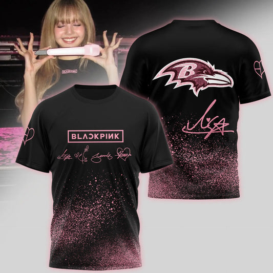 Baltimore Ravens | Premium NFL x BlackPink 3D Shirt TD – HuddleStyle.com - Main
