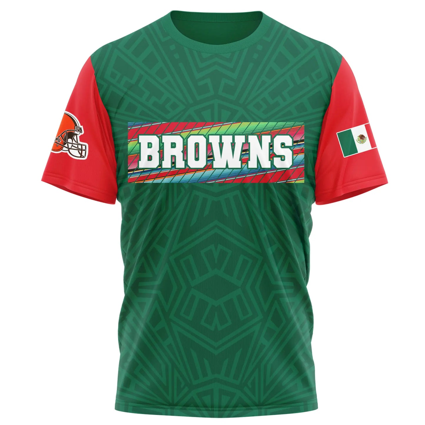Cleveland Browns | Premium NFL Mexican Heritage Celebration 3D Shirt HI – HuddleStyle.com - Image 3