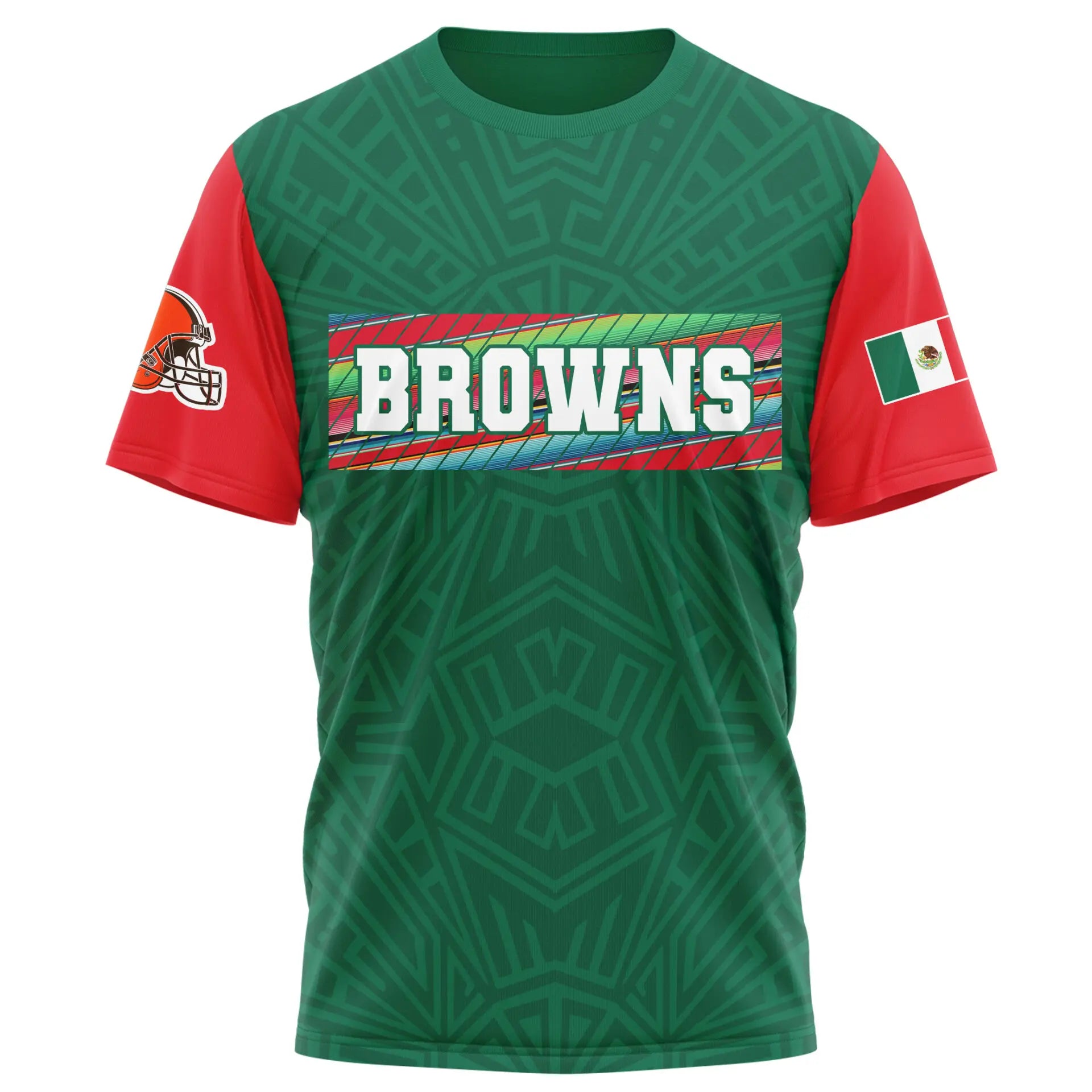 Cleveland Browns | Premium NFL Mexican Heritage Celebration 3D Shirt HI – HuddleStyle.com - Image 3
