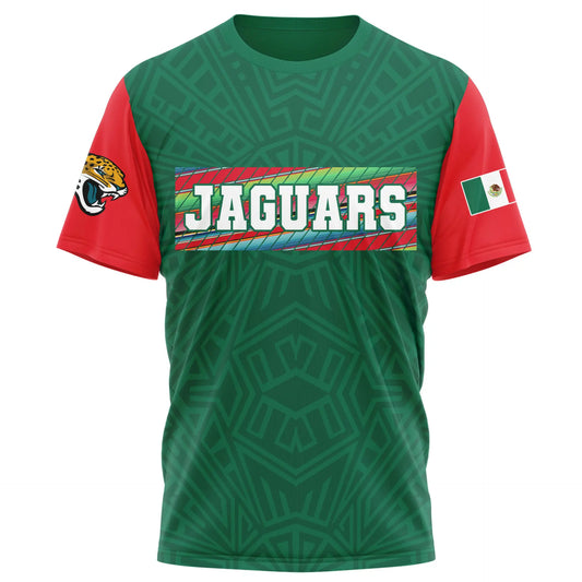 Jacksonville Jaguars | Premium NFL Mexican Heritage Celebration 3D Shirt HI – HuddleStyle.com - Main