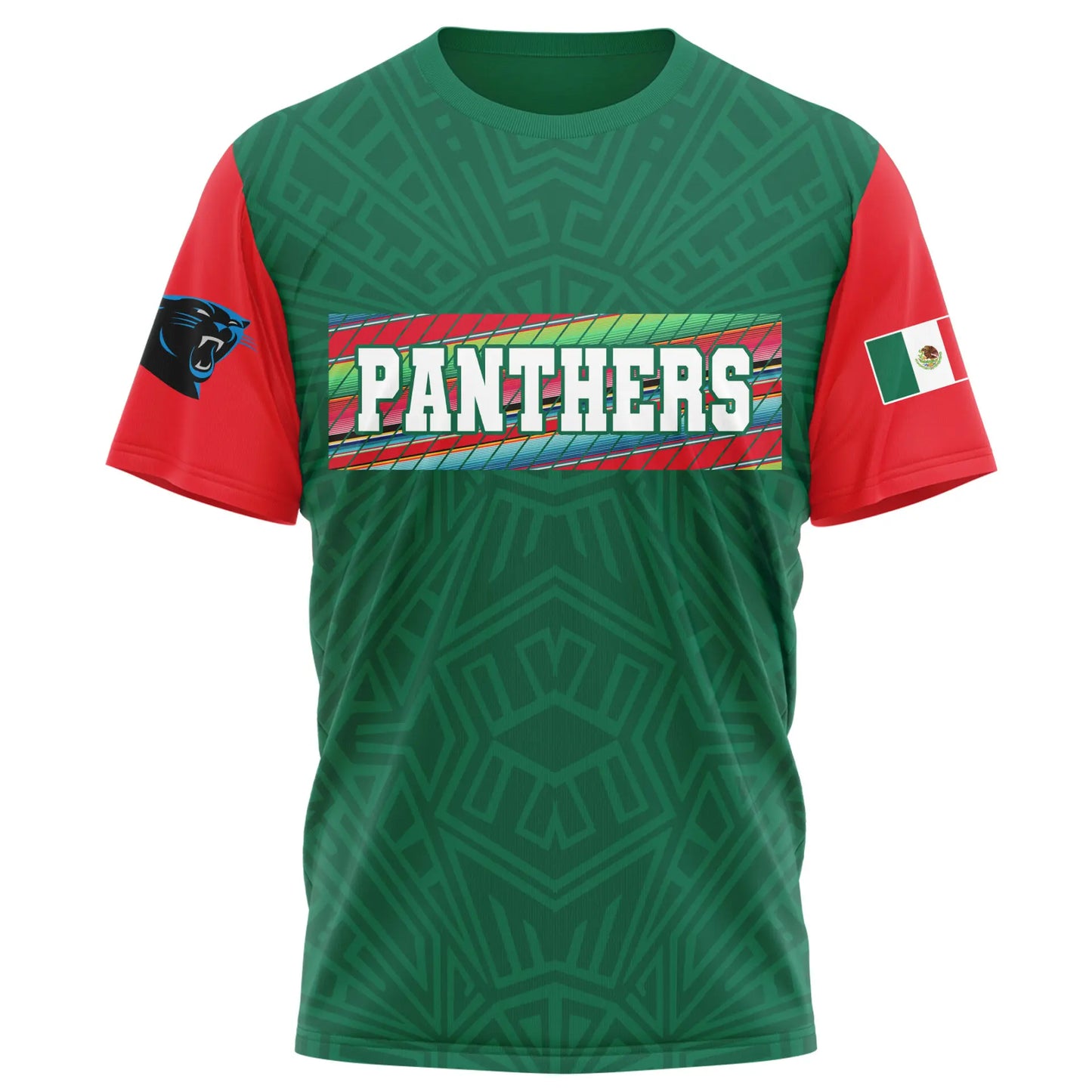 Carolina Panthers | Premium NFL Mexican Heritage Celebration 3D Shirt HI – HuddleStyle.com - Image 2
