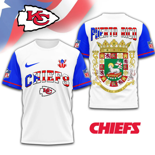 Kansas City Chiefs | Premium NFL x Puerto Rico  3D Shirt TD – HuddleStyle.com - Main
