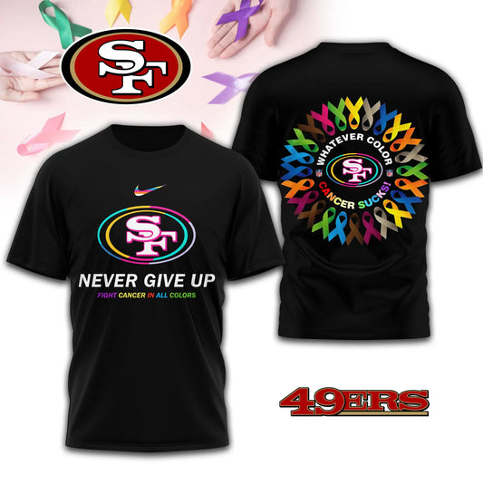 San Francisco 49ers | Premium Fight Cancer In All Colors 3D Shirt TD – HuddleStyle.com - Main