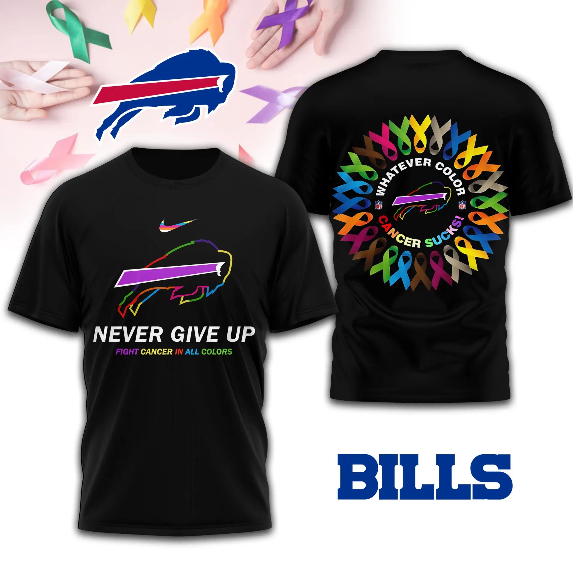Buffalo Bills | Premium Fight Cancer In All Colors 3D Shirt TD – HuddleStyle.com - Image 4