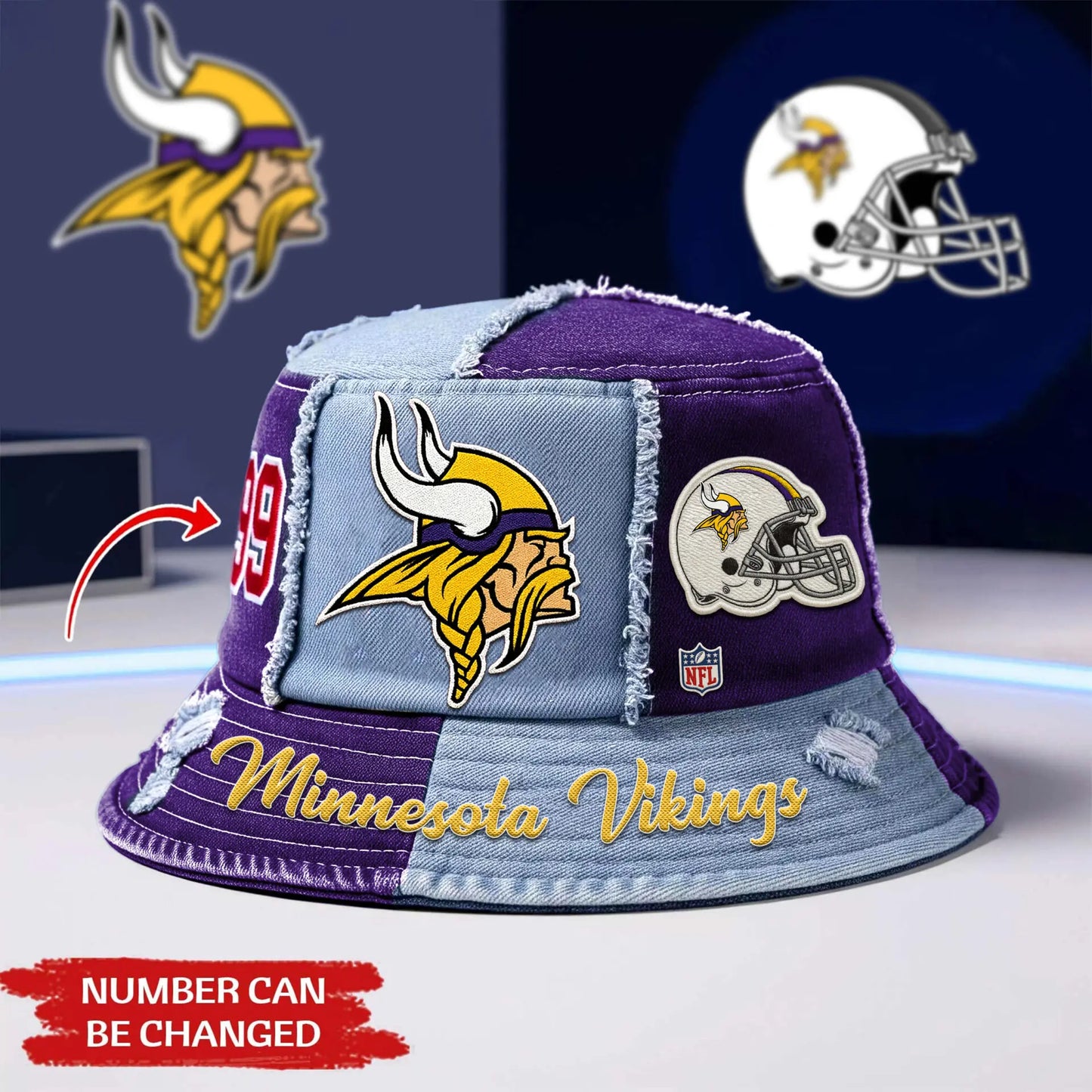Minnesota Vikings | Premium Bucket Hat TD – HuddleStyle.com - Image 2