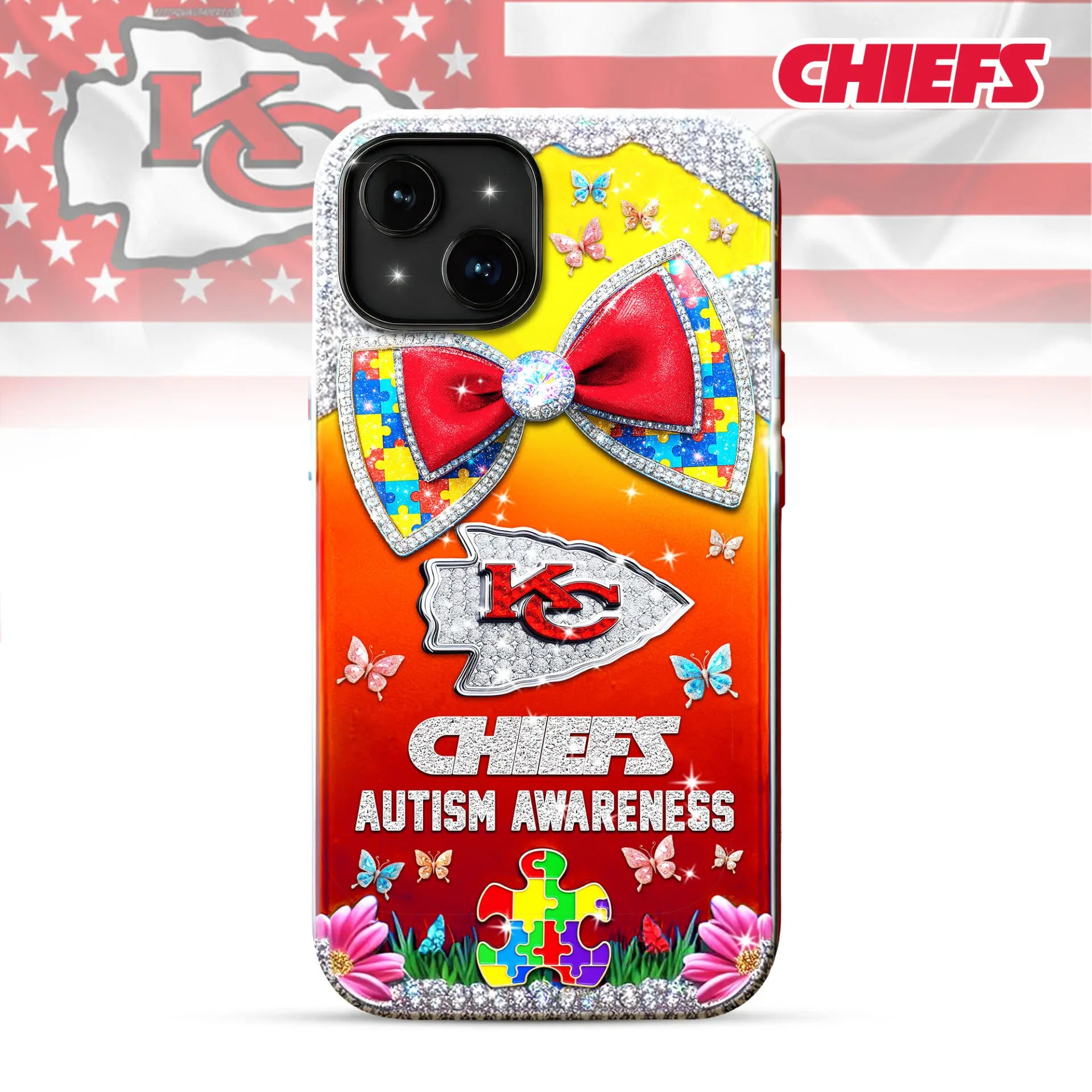 Kansas City Chiefs | Premium NFL Autism Awareness Phonecase TD – HuddleStyle.com - Main