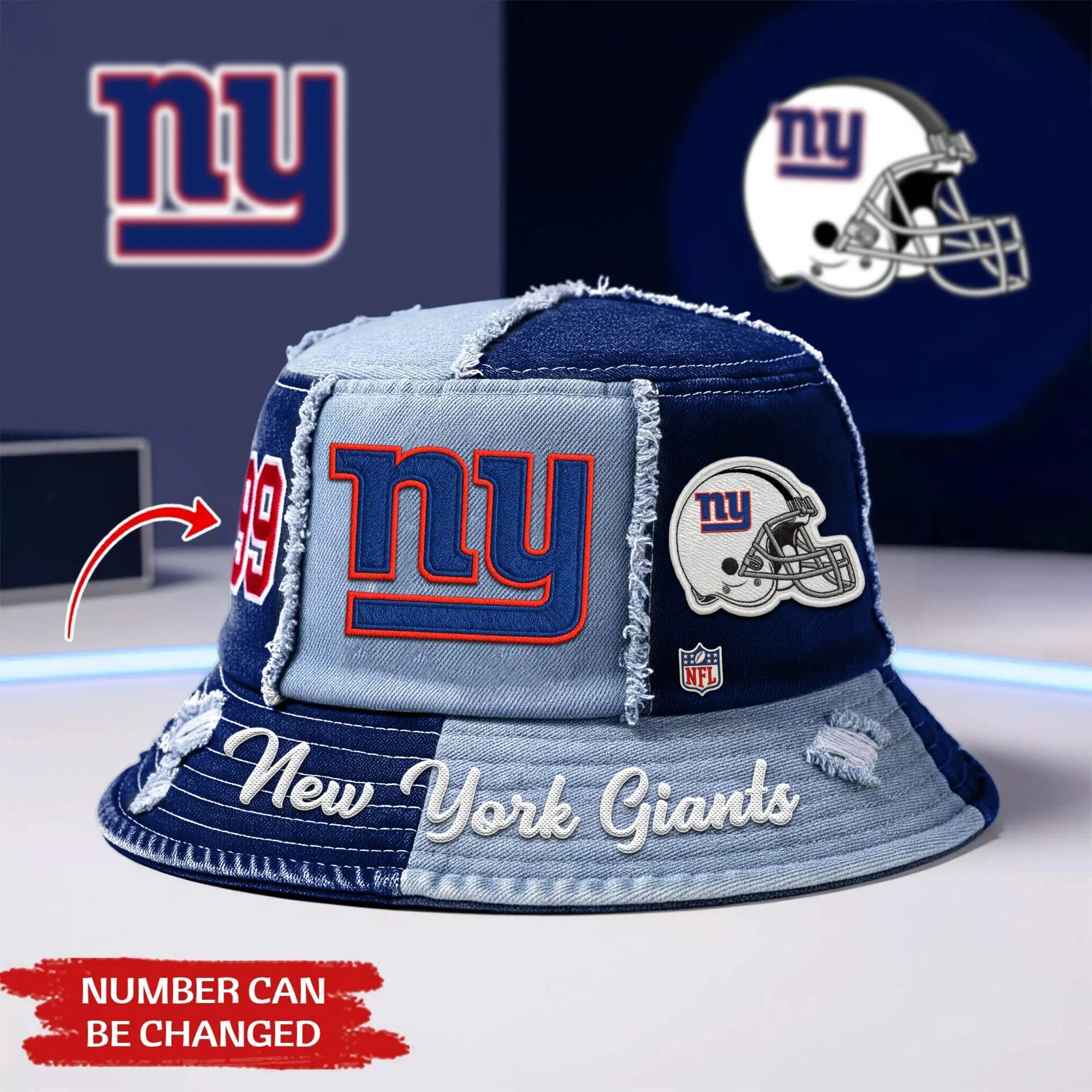 New York Giants | Premium Bucket Hat TD – HuddleStyle.com - Image 2