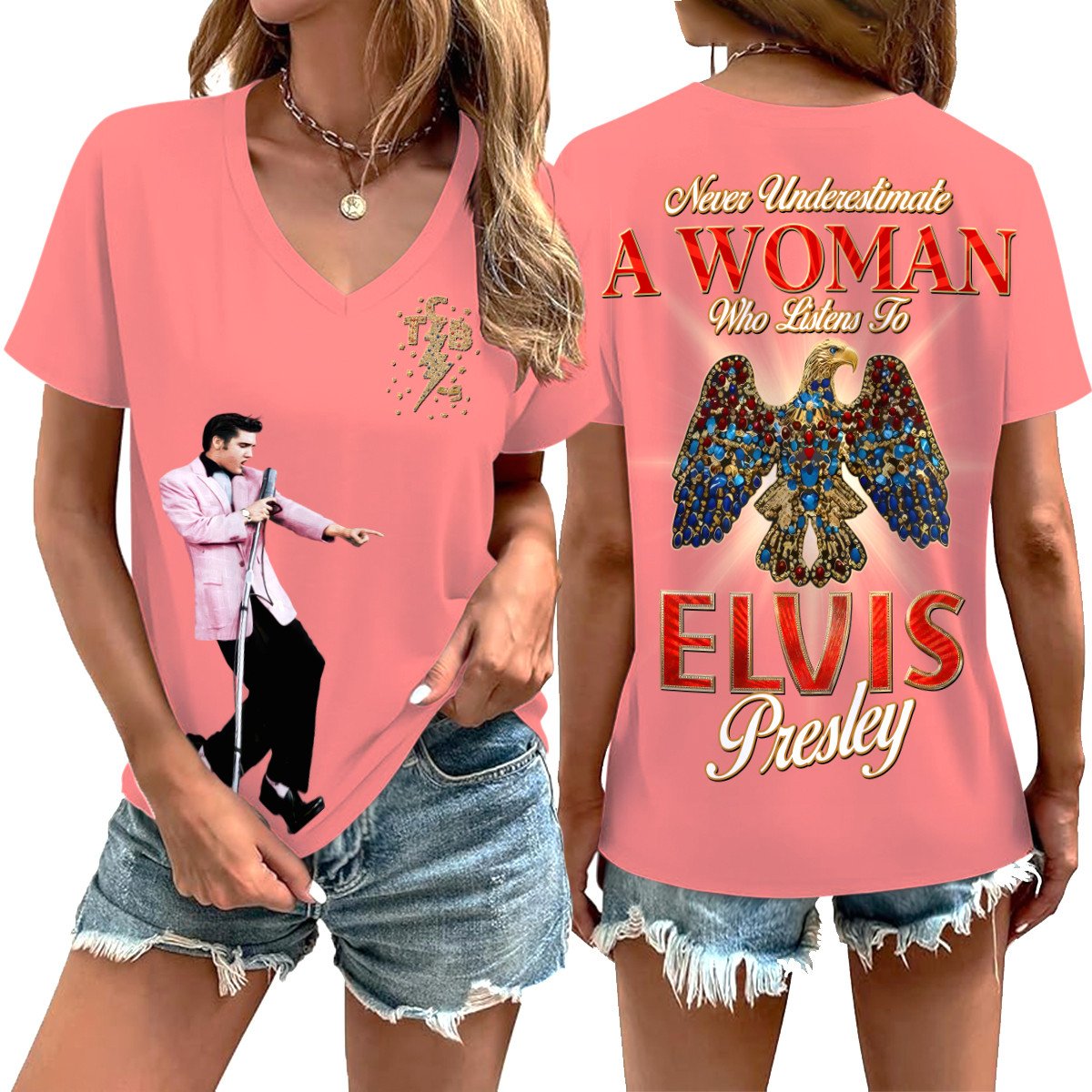 ELV V-neck Short Sleeve Shirt NY DB