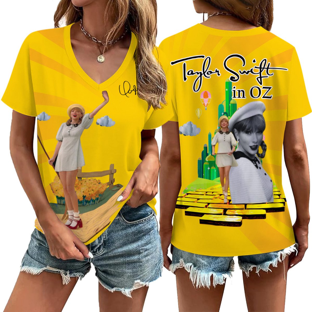 TWOZ V-neck Short Sleeve Shirt NY DB