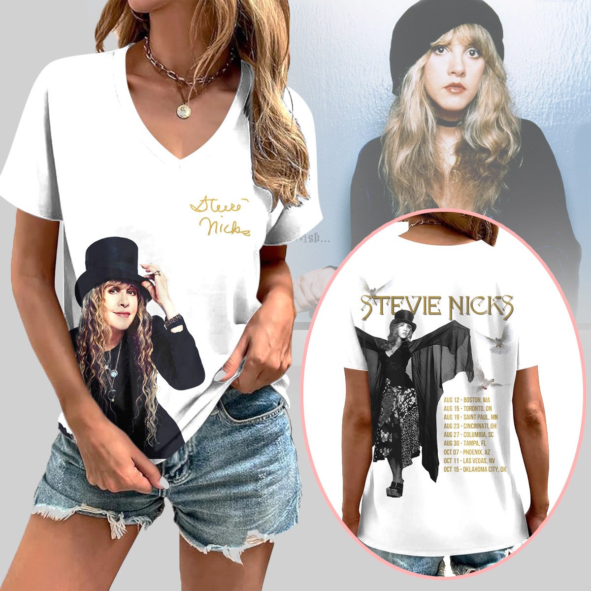 STNK V-neck Short Sleeve Shirt NY DB