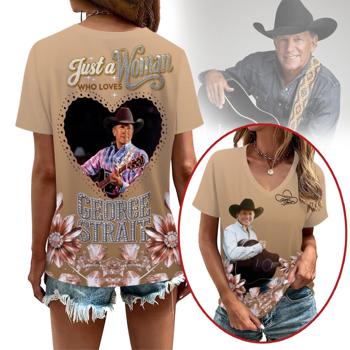 GGST V-neck Short Sleeve Shirt NY DB