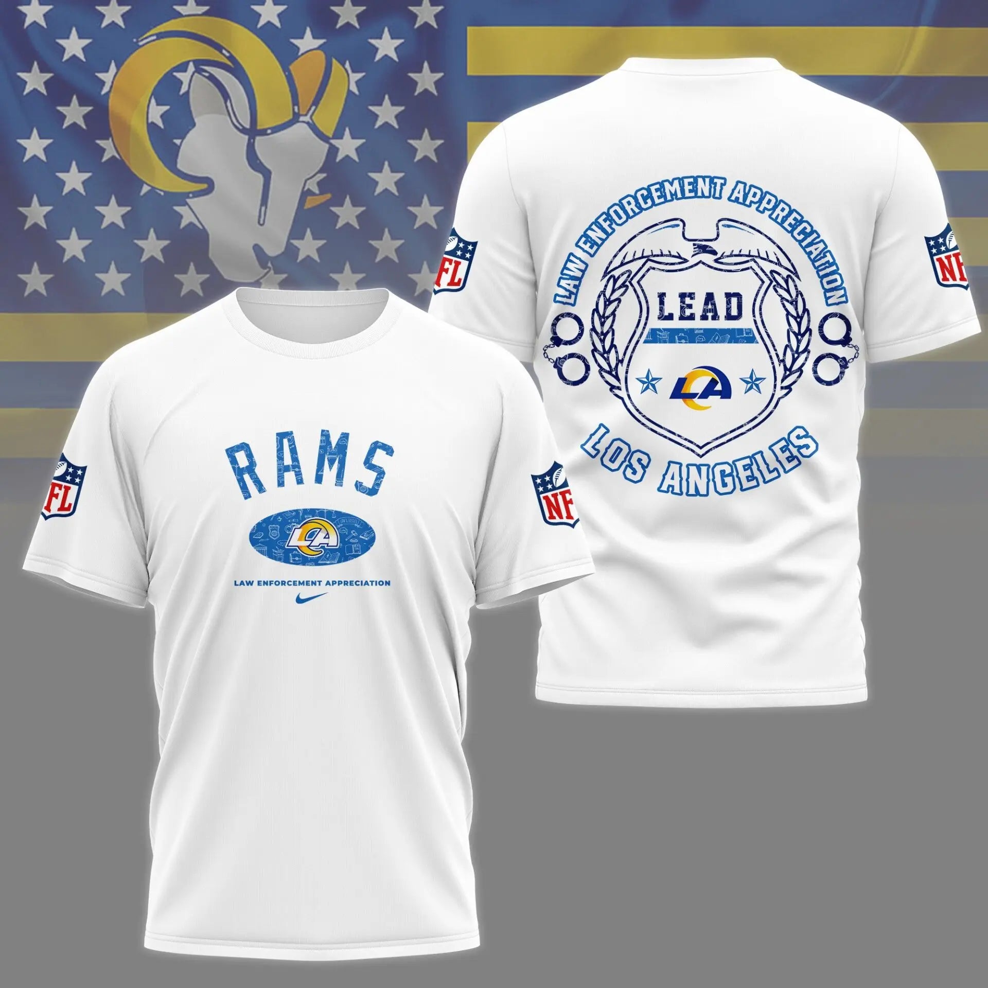 Los Angeles Rams | Premium Law Appreciation Month 3D Shirt NY – HuddleStyle.com - Main