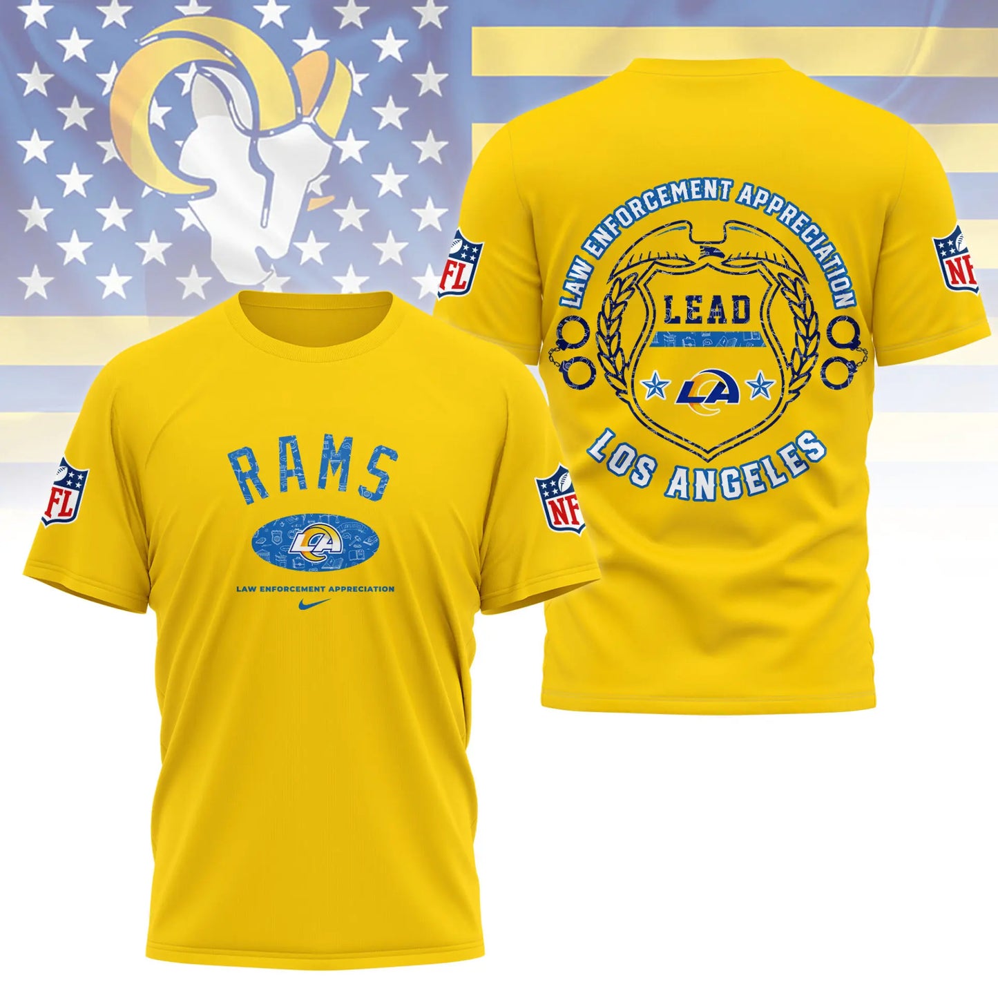 Los Angeles Rams | Premium Law Appreciation Month 3D Shirt NY – HuddleStyle.com - Image 5