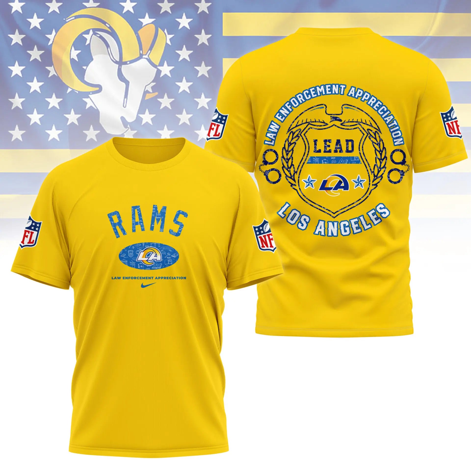 Los Angeles Rams | Premium Law Appreciation Month 3D Shirt NY – HuddleStyle.com - Image 5