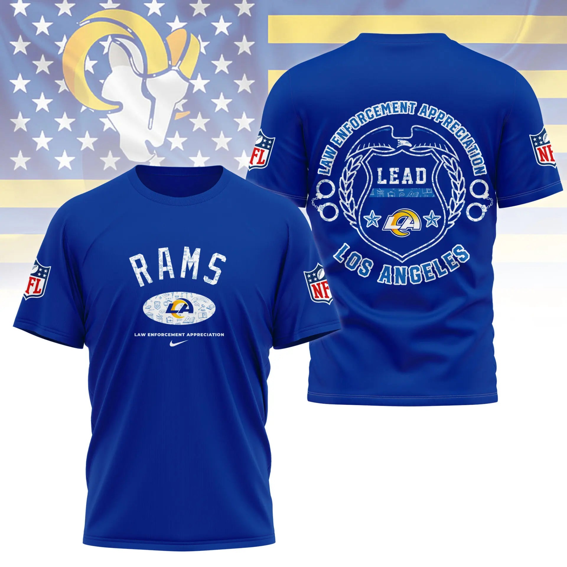 Los Angeles Rams | Premium Law Appreciation Month 3D Shirt NY – HuddleStyle.com - Image 3