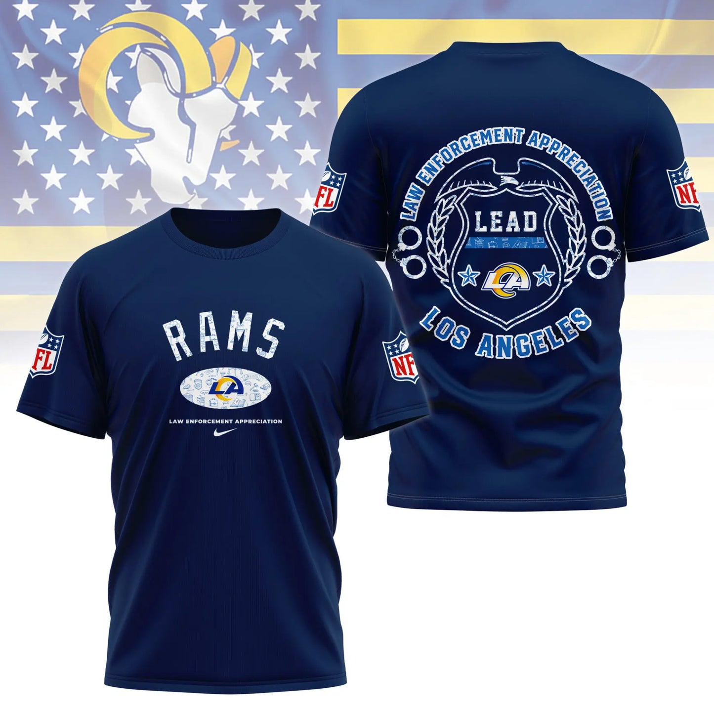 Los Angeles Rams | Premium Law Appreciation Month 3D Shirt NY – HuddleStyle.com - Image 4