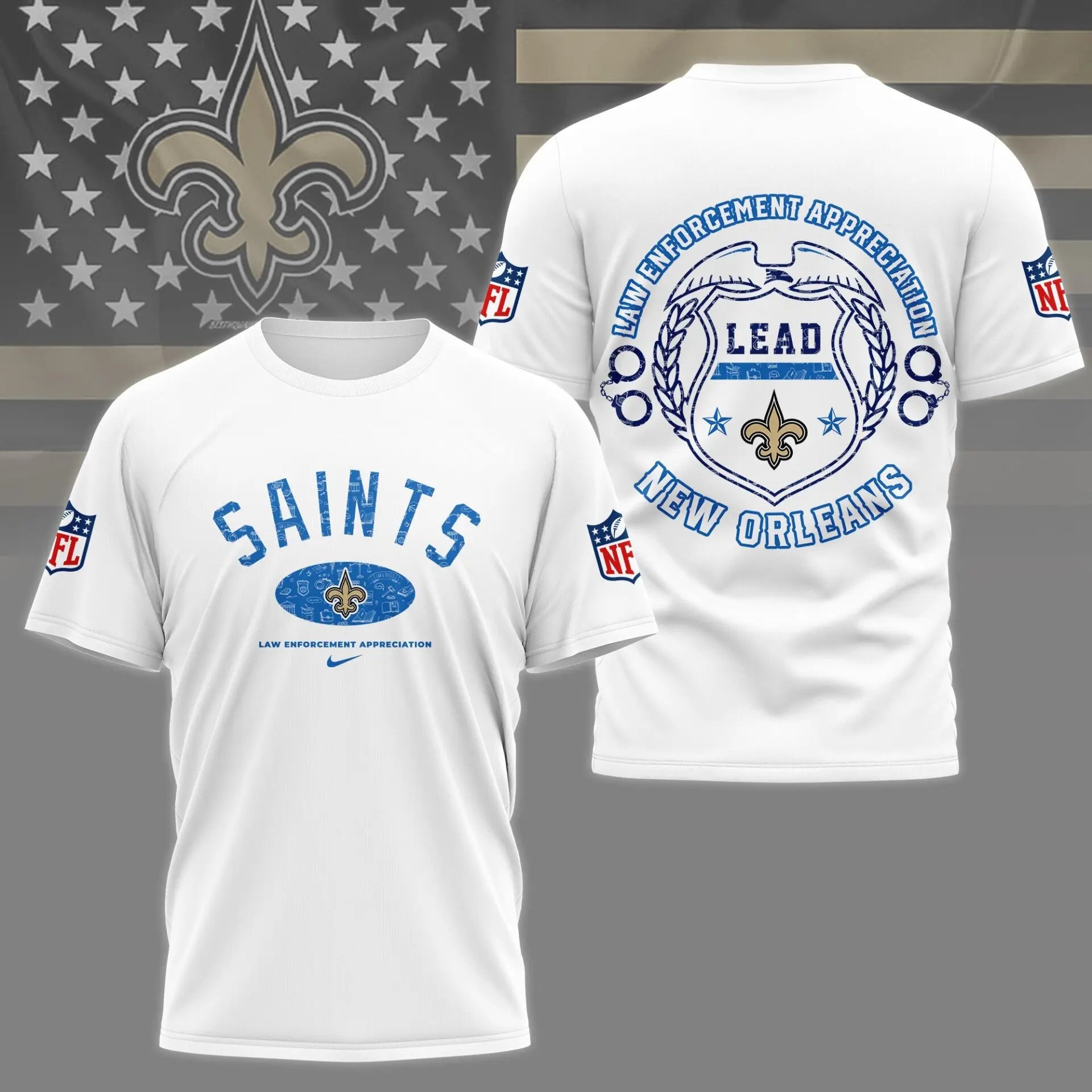 New Orleans Saints | Premium Law Appreciation Month 3D Shirt NY – HuddleStyle.com - Image 2