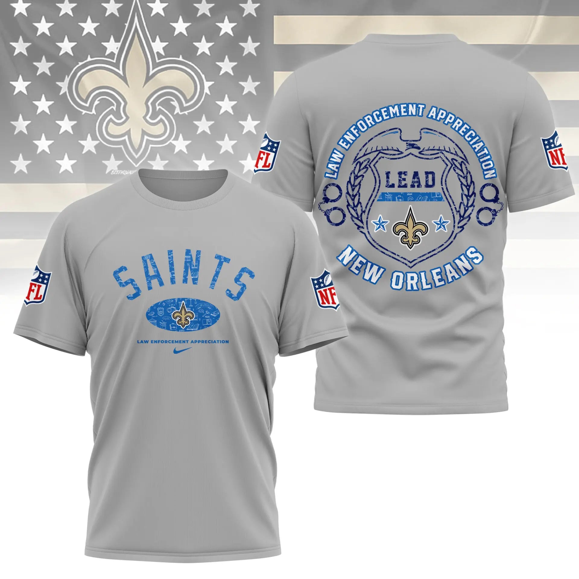 New Orleans Saints | Premium Law Appreciation Month 3D Shirt NY – HuddleStyle.com - Image 4