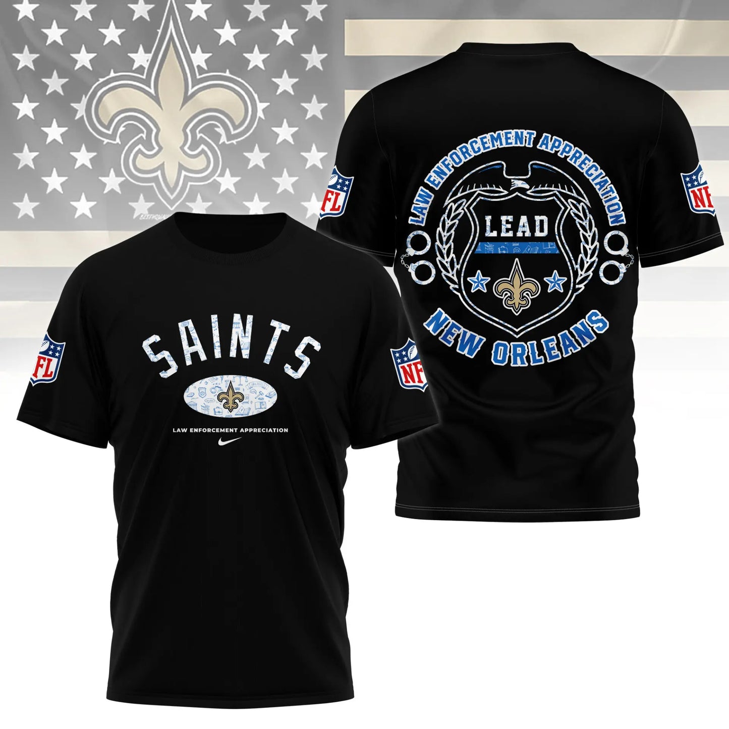 New Orleans Saints | Premium Law Appreciation Month 3D Shirt NY – HuddleStyle.com - Image 3