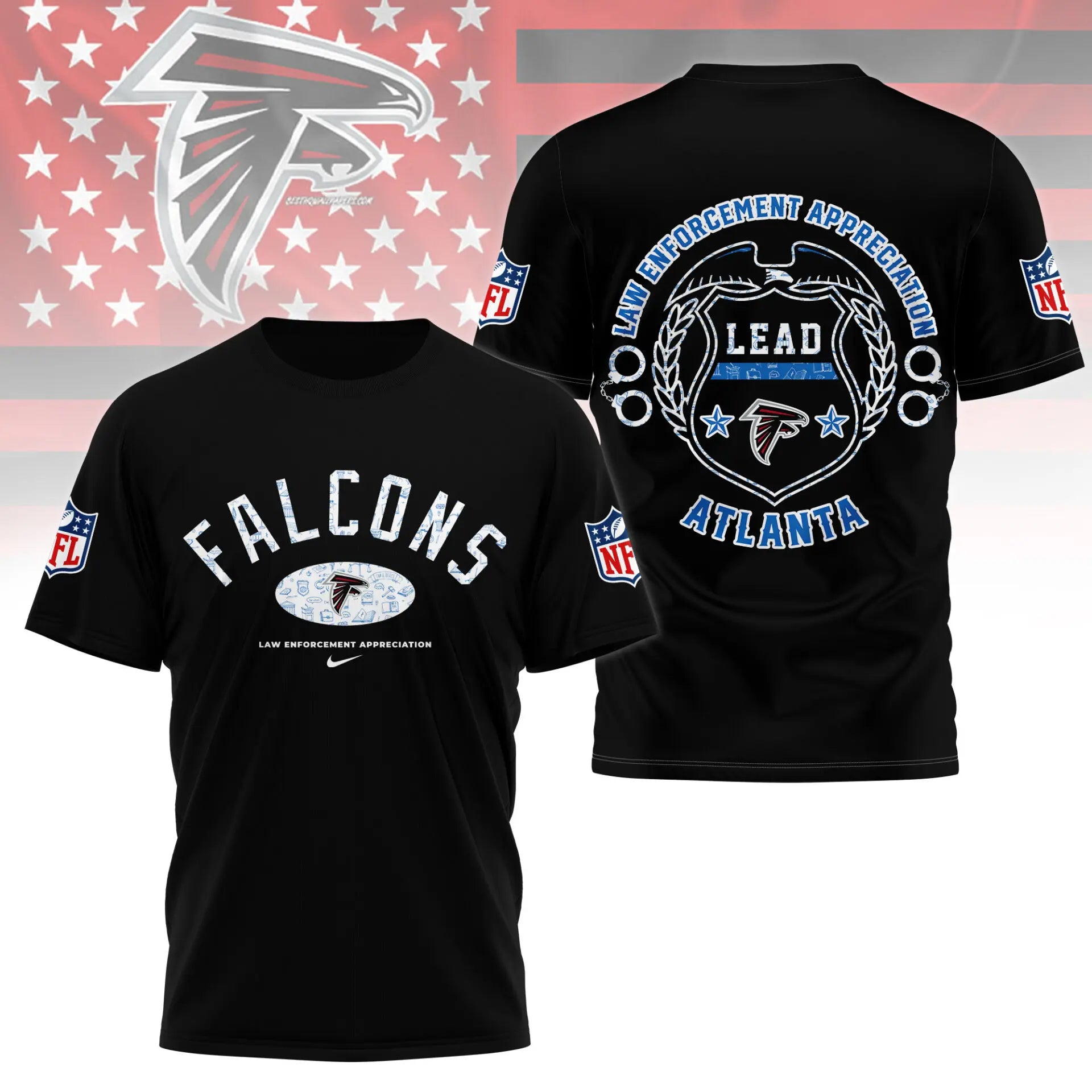 Atlanta Falcons | Premium Law Appreciation Month 3D Shirt NY – HuddleStyle.com - Image 2