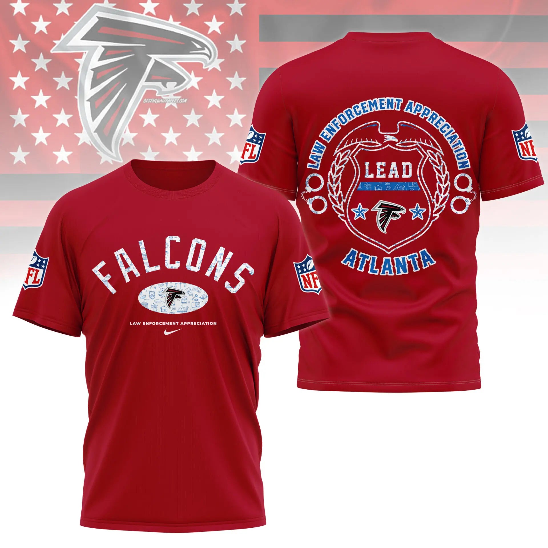 Atlanta Falcons | Premium Law Appreciation Month 3D Shirt NY – HuddleStyle.com - Main