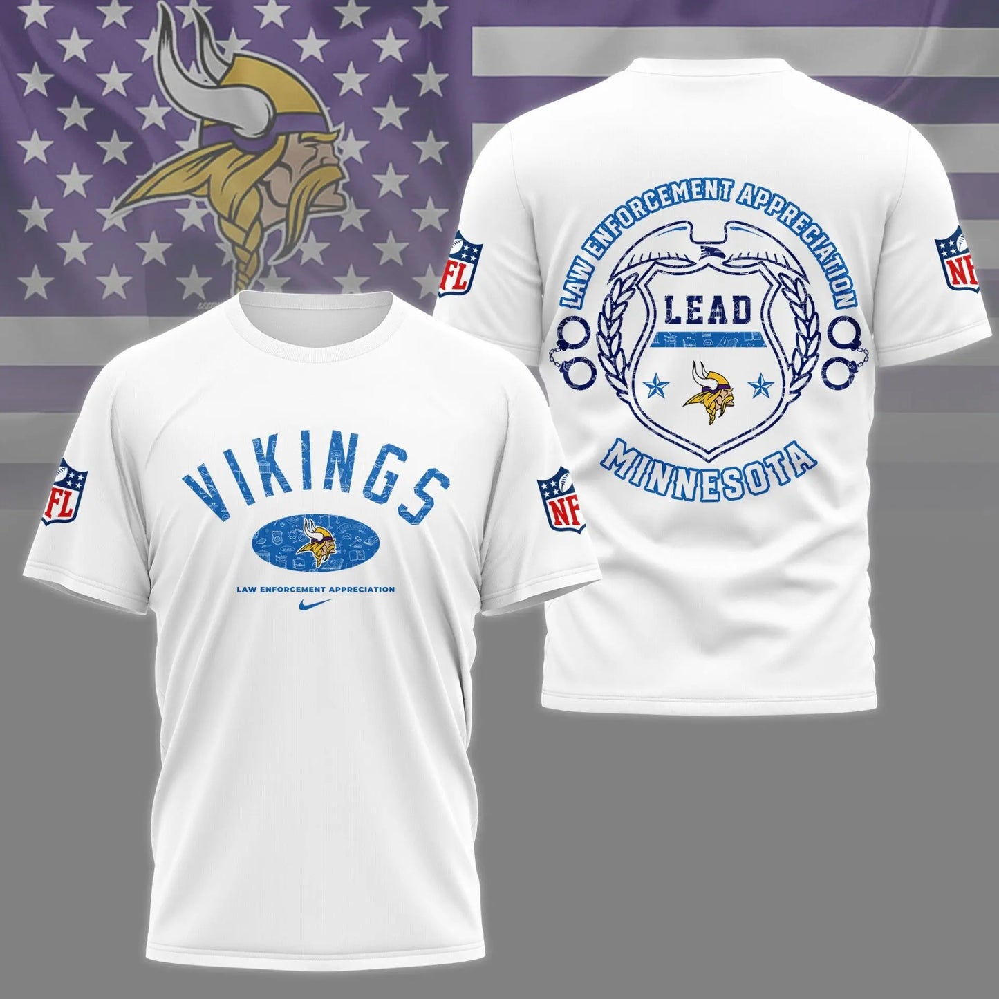 Minnesota Vikings | Premium Law Appreciation Month 3D Shirt NY – HuddleStyle.com - Image 3