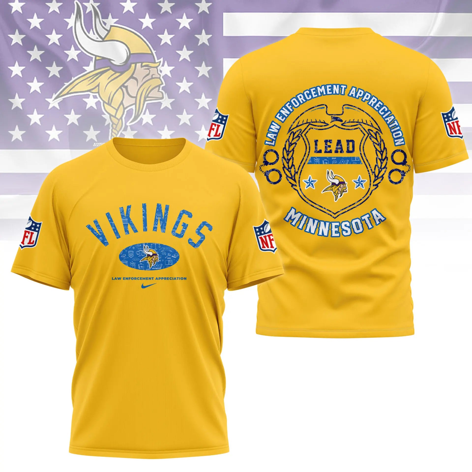 Minnesota Vikings | Premium Law Appreciation Month 3D Shirt NY – HuddleStyle.com - Image 4