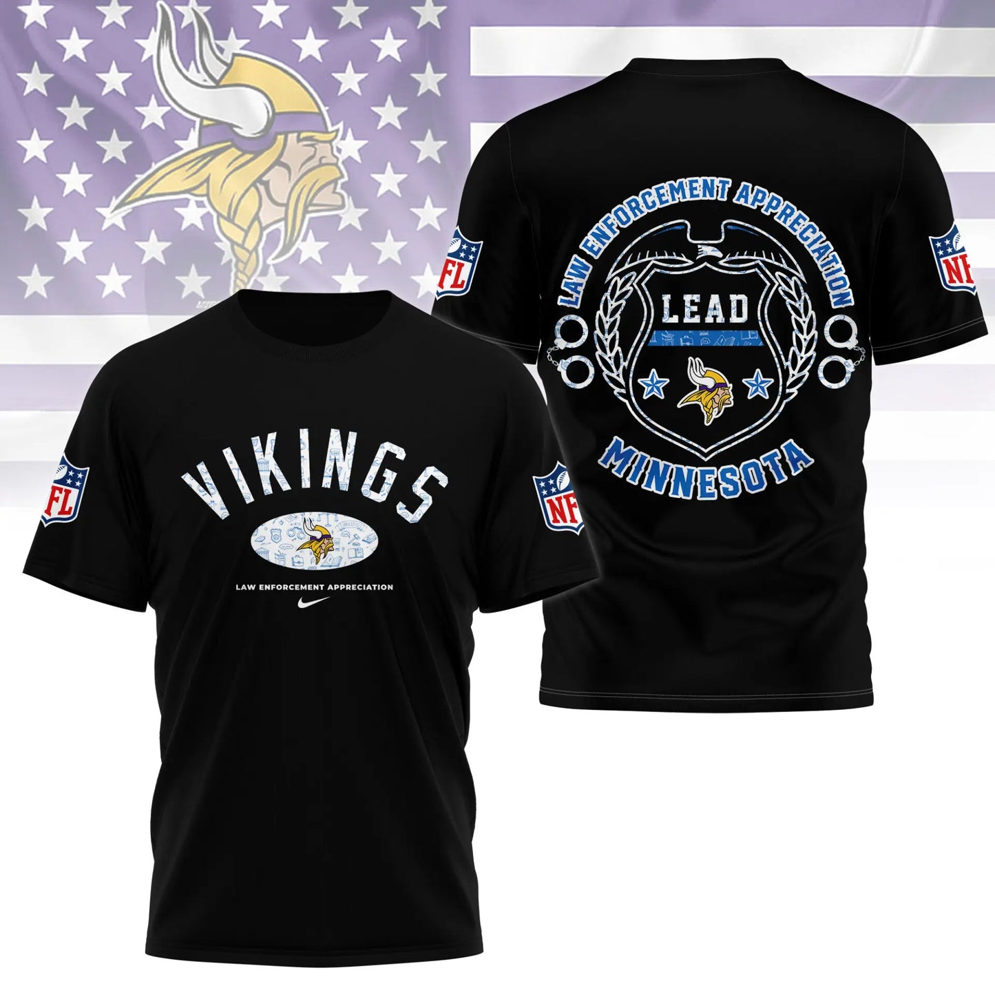Minnesota Vikings | Premium Law Appreciation Month 3D Shirt NY – HuddleStyle.com - Image 2