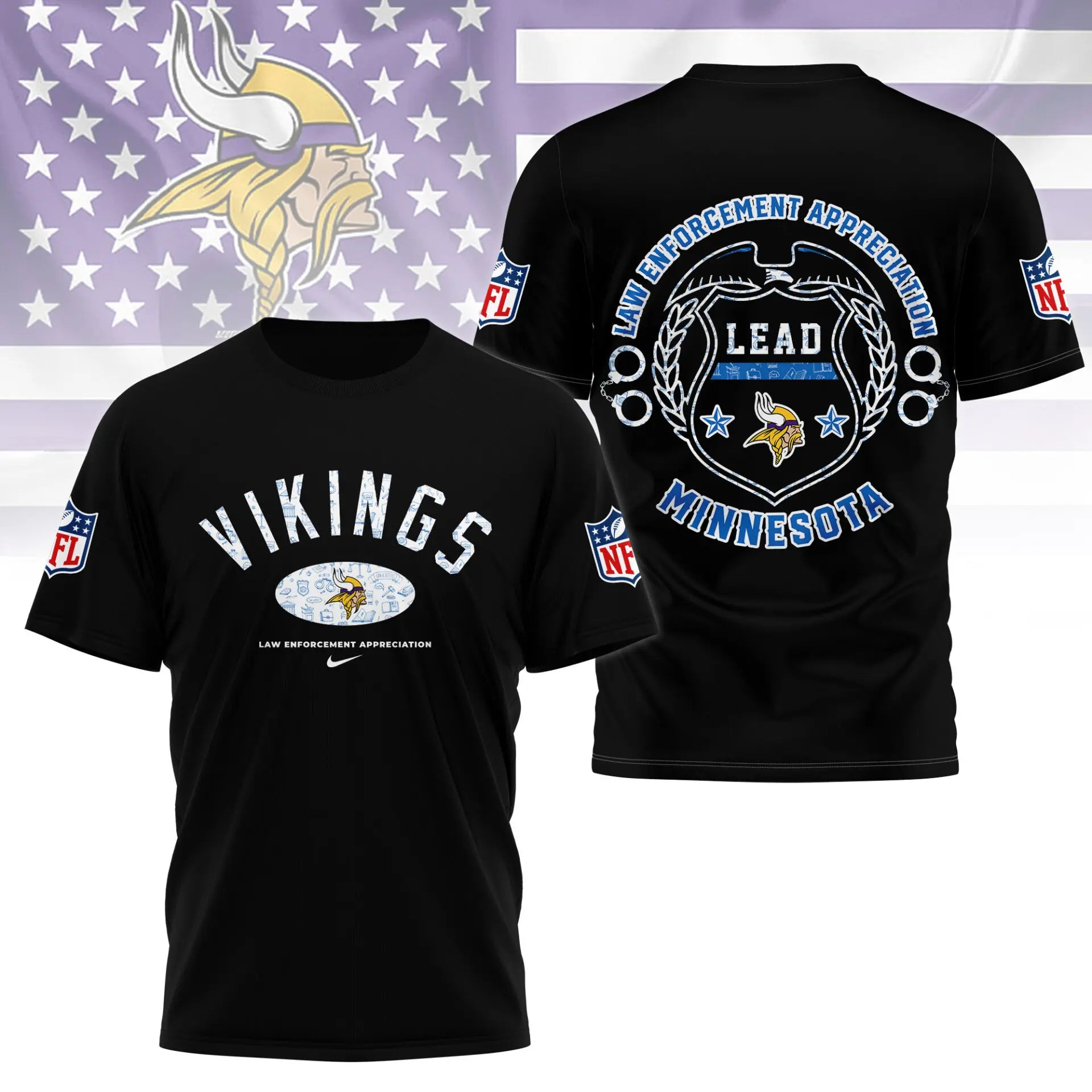 Minnesota Vikings | Premium Law Appreciation Month 3D Shirt NY – HuddleStyle.com - Image 2