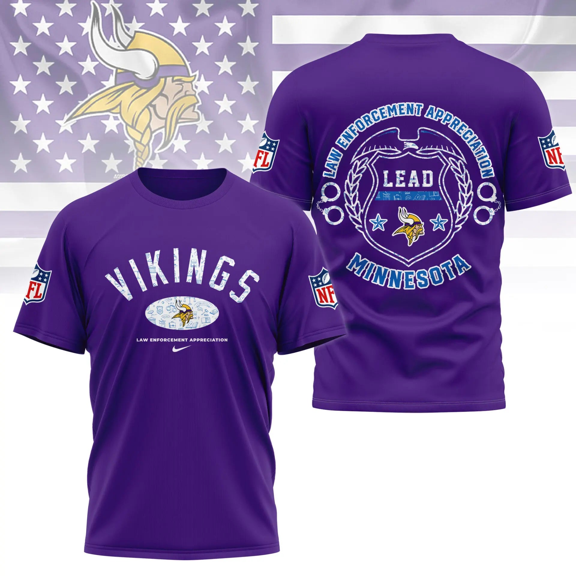 Minnesota Vikings | Premium Law Appreciation Month 3D Shirt NY – HuddleStyle.com - Image 5
